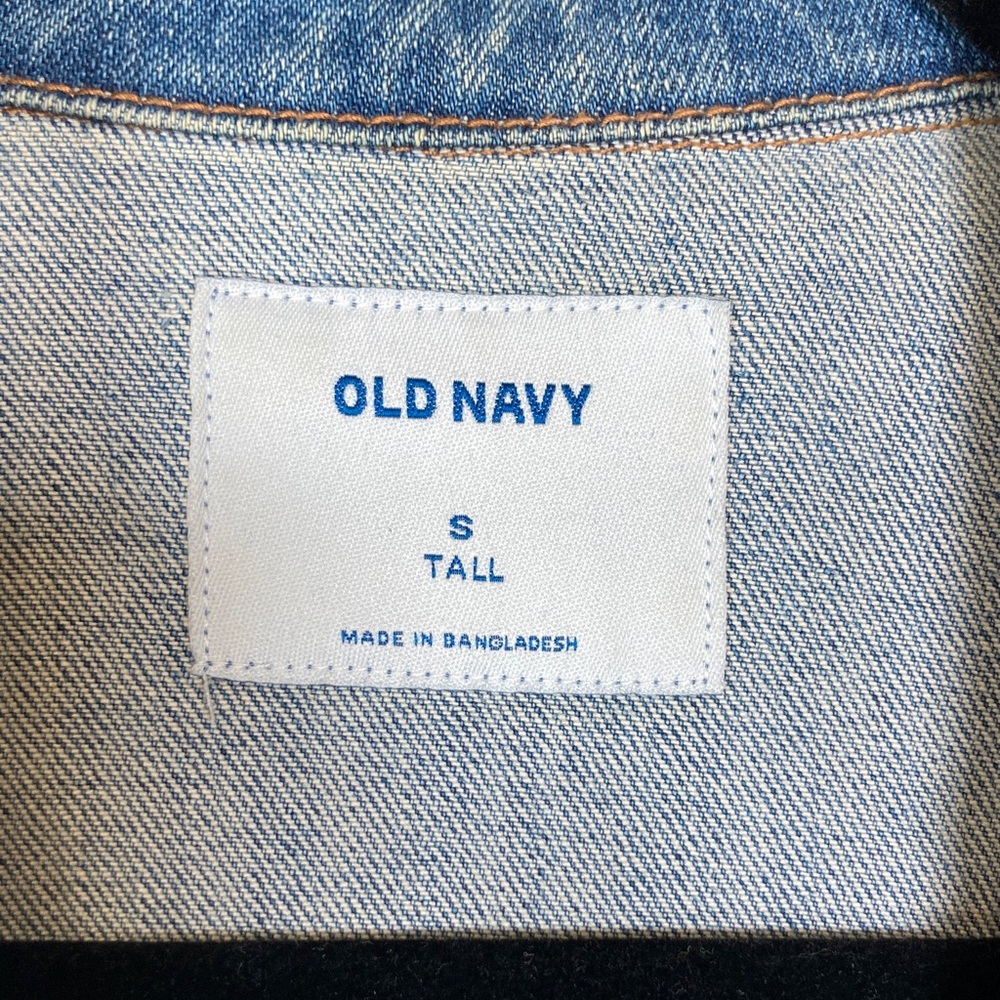 Old Navy Classic Jean Denim Jacket Medium Blue Wash Sz S Tall Western Festival - Picture 2 of 9